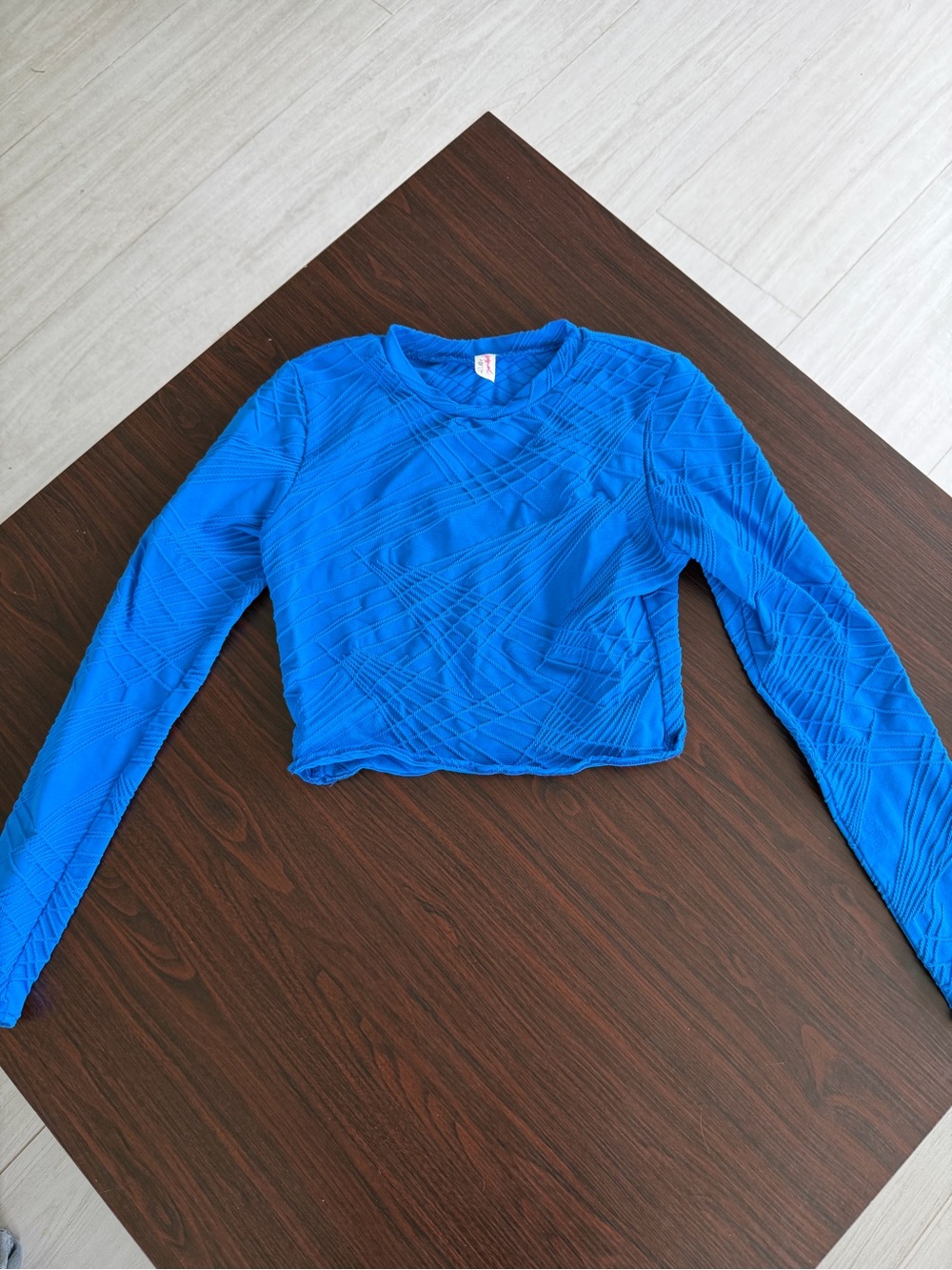 Cropped Long-Sleeve Selenite Long Sleeve Top in Lapis S/M FPmovement